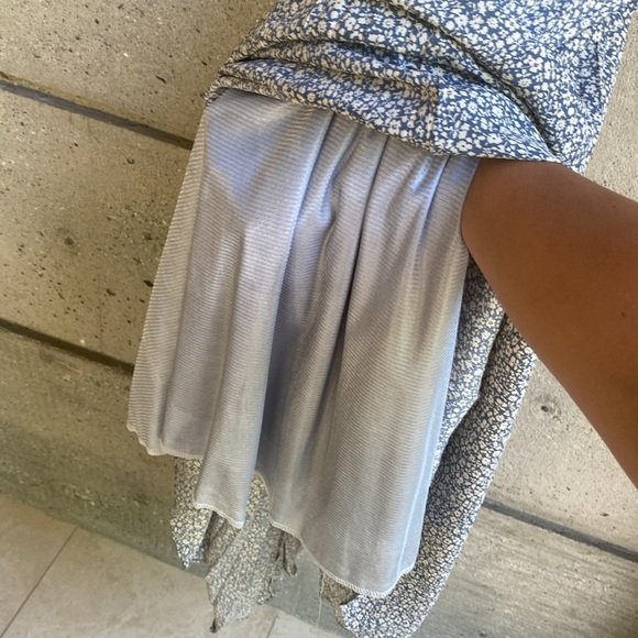 Oak & Fort Pleated Liberty Floral Dusty Blue Dress - Picture 8 of 8